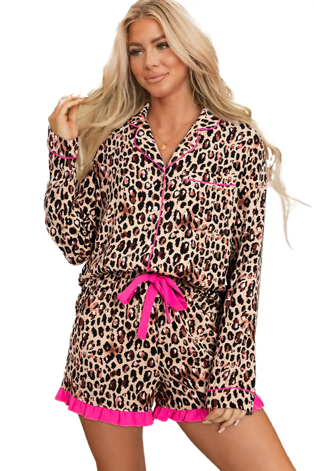 Print Long Relaxed Shorts Lounge Set Comfort