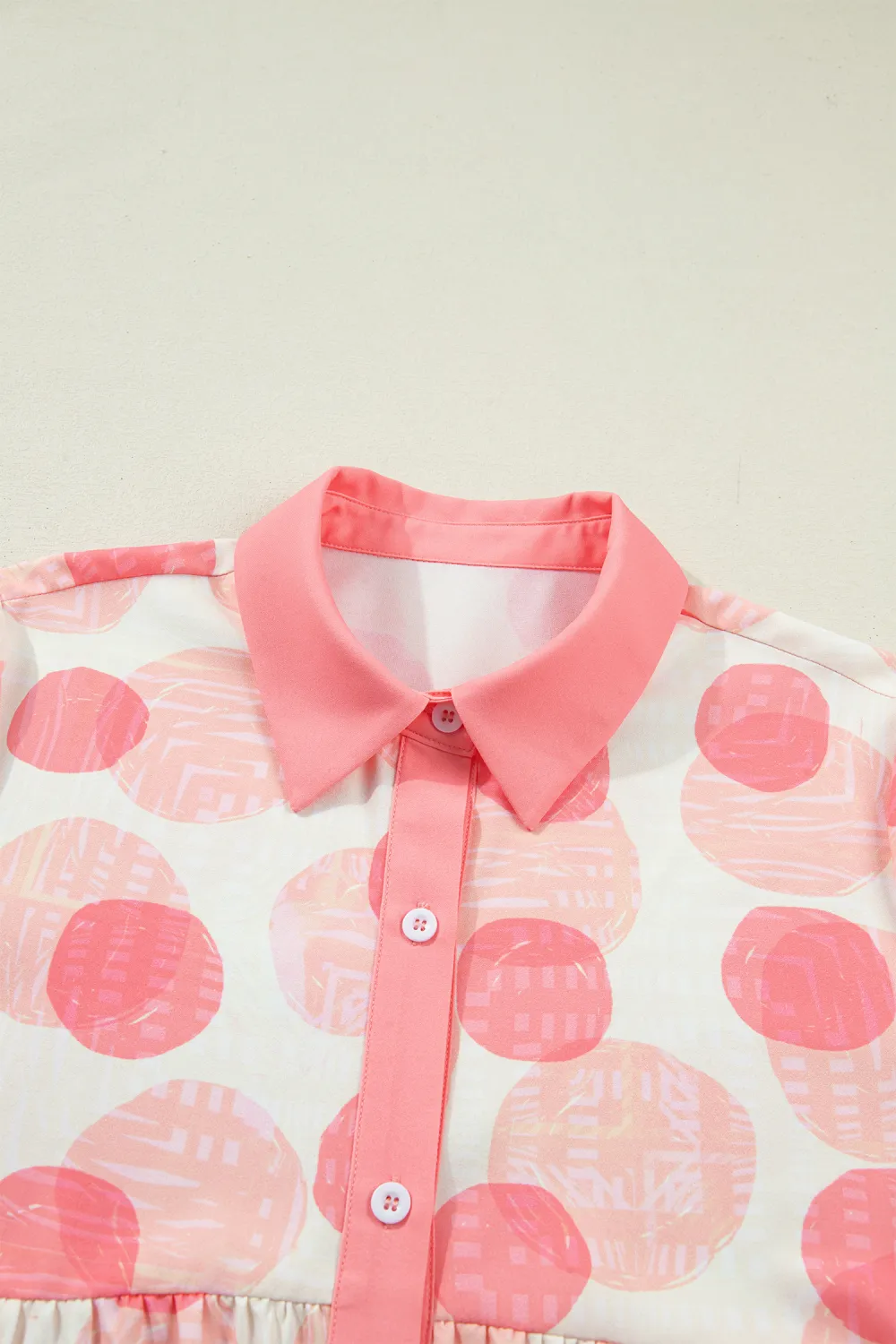 Pink Double Polka Dot Printed Shirt