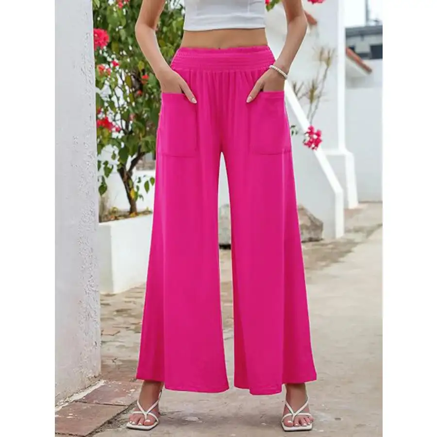 High Waisted Wide Leg Pants with Pockets