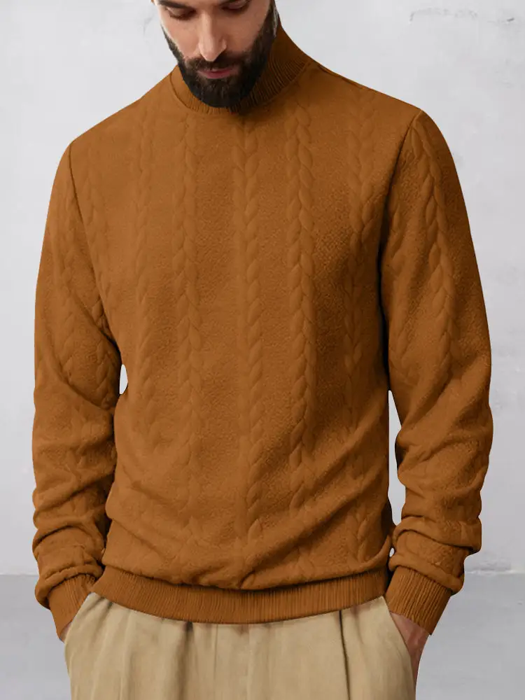 Waffle Knit Jacquard Ribbed Hoodie