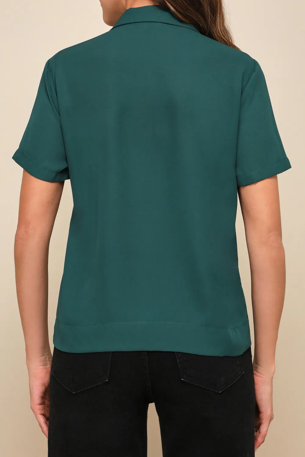 Casual Style Polka Dot Short Sleeve Button-Up Top