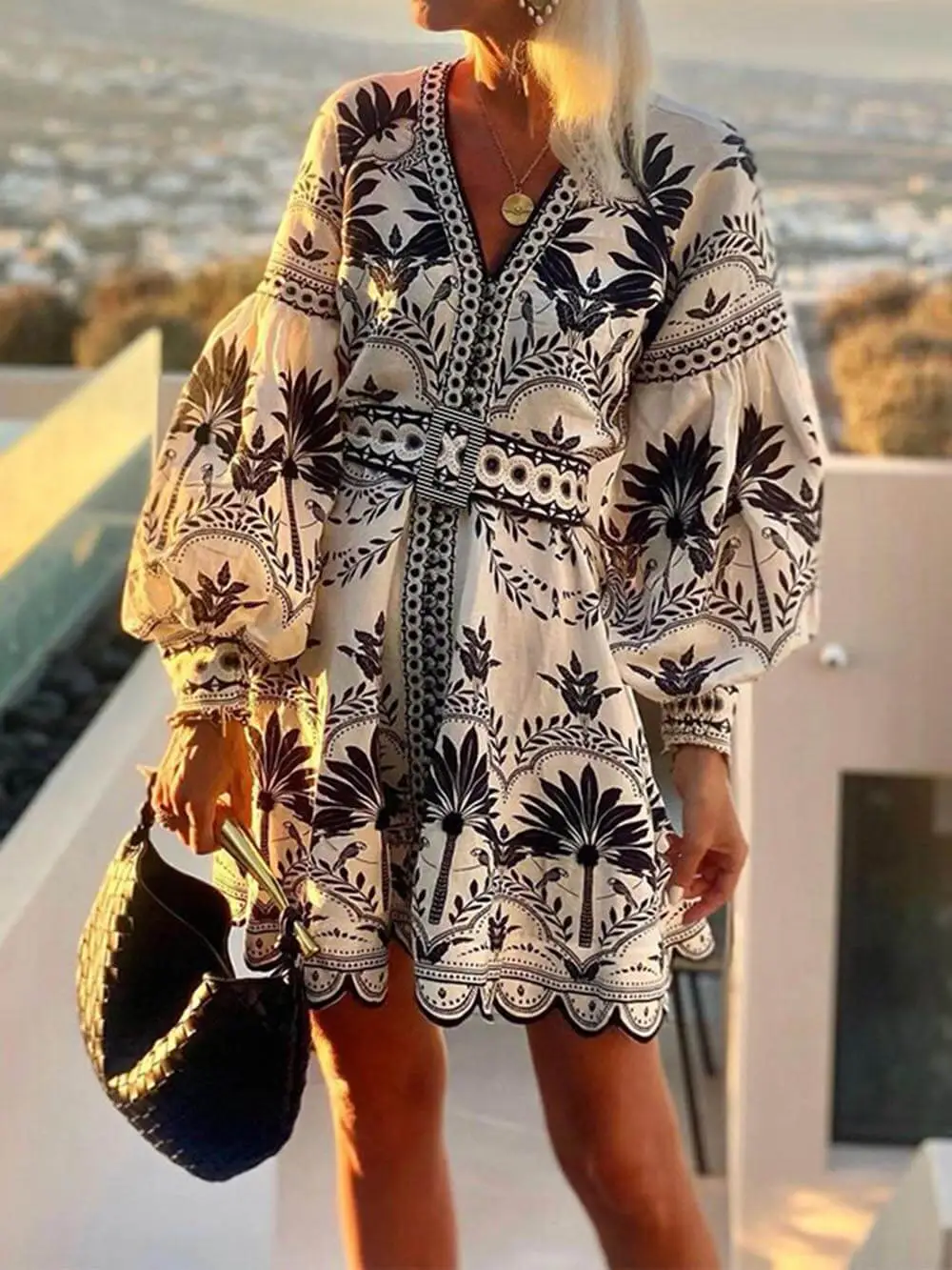 Printed Beach Loose Fashion Mini Dress