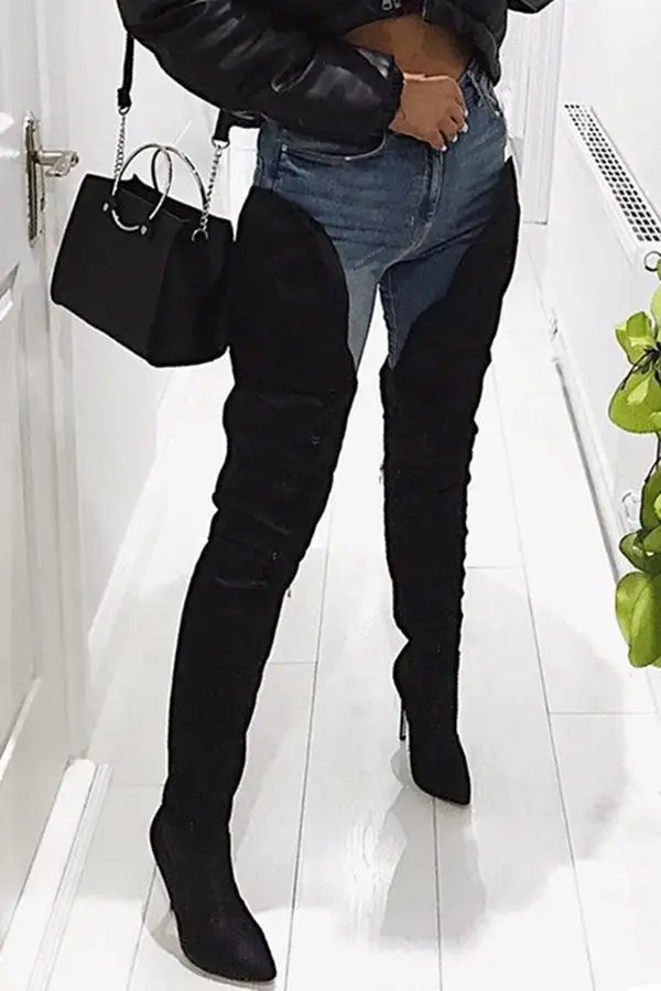 Black Irregular Boots