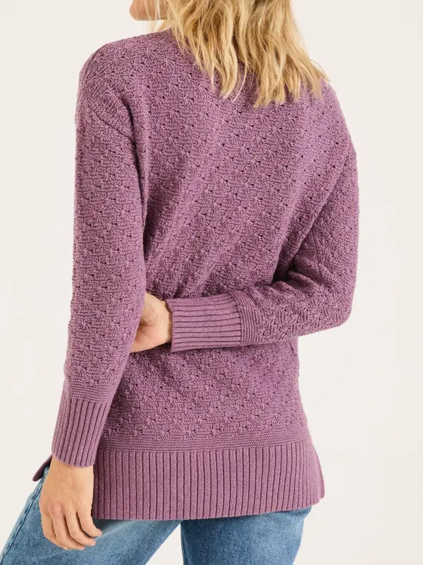 Purple Farryn Knitted 100% Cotton Knitted Jumper
