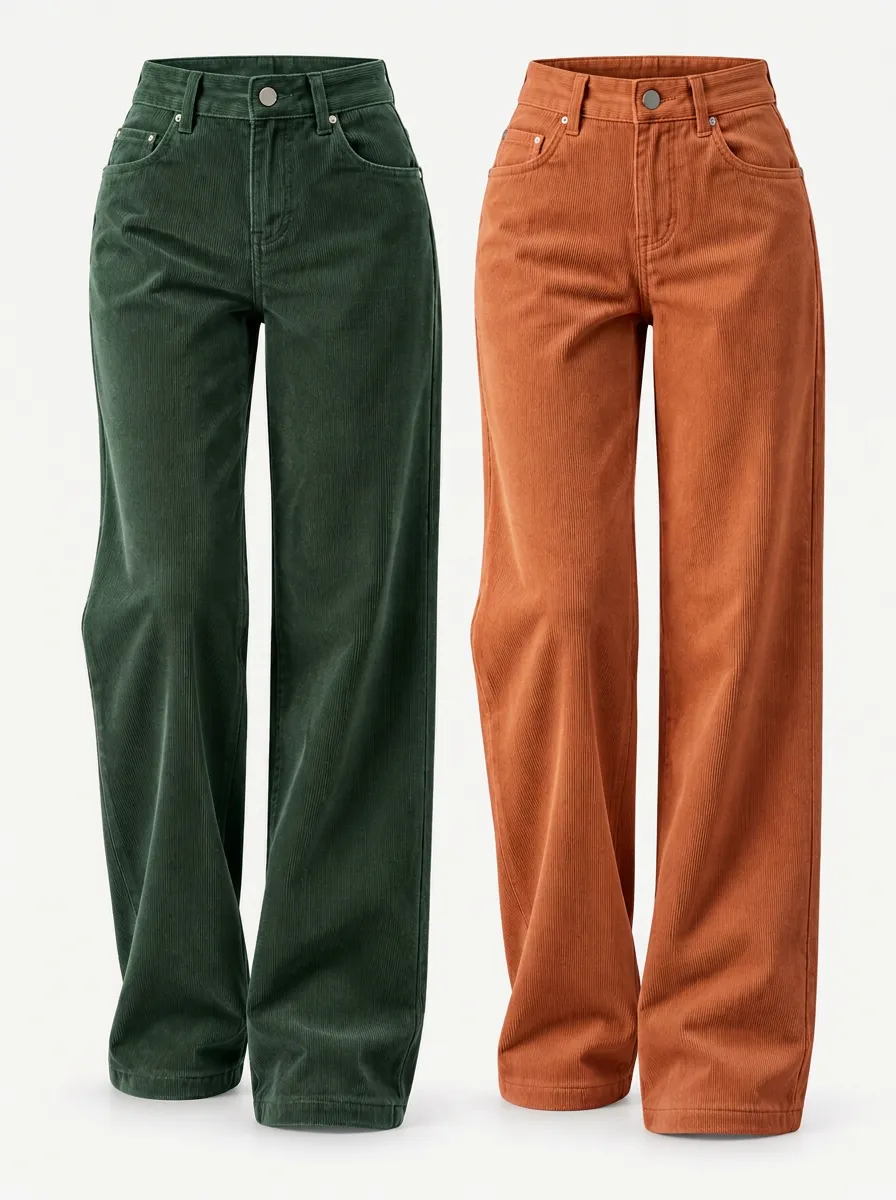 Straight Leg Relaxed Straight Relaxed Fit Women's Two Pack Straight Leg Corduroy Pants