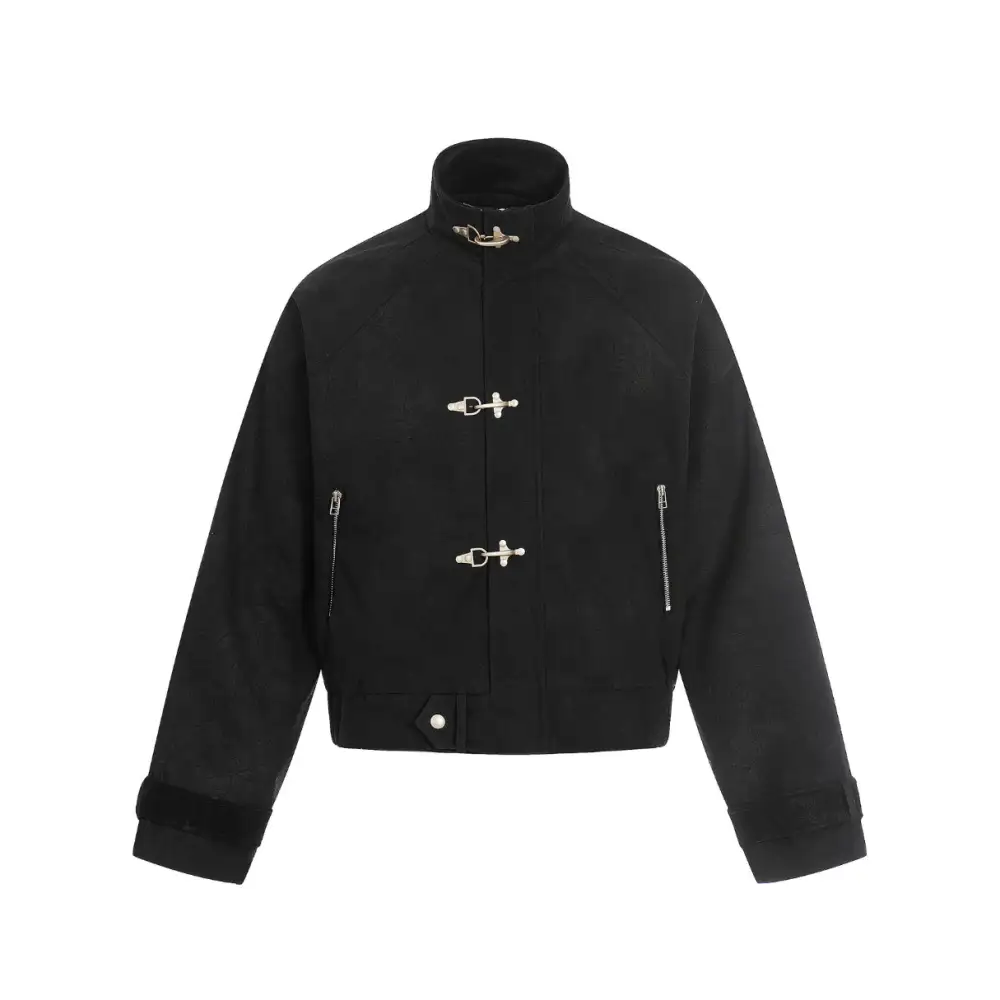 Buckle Collar Leather Jacket