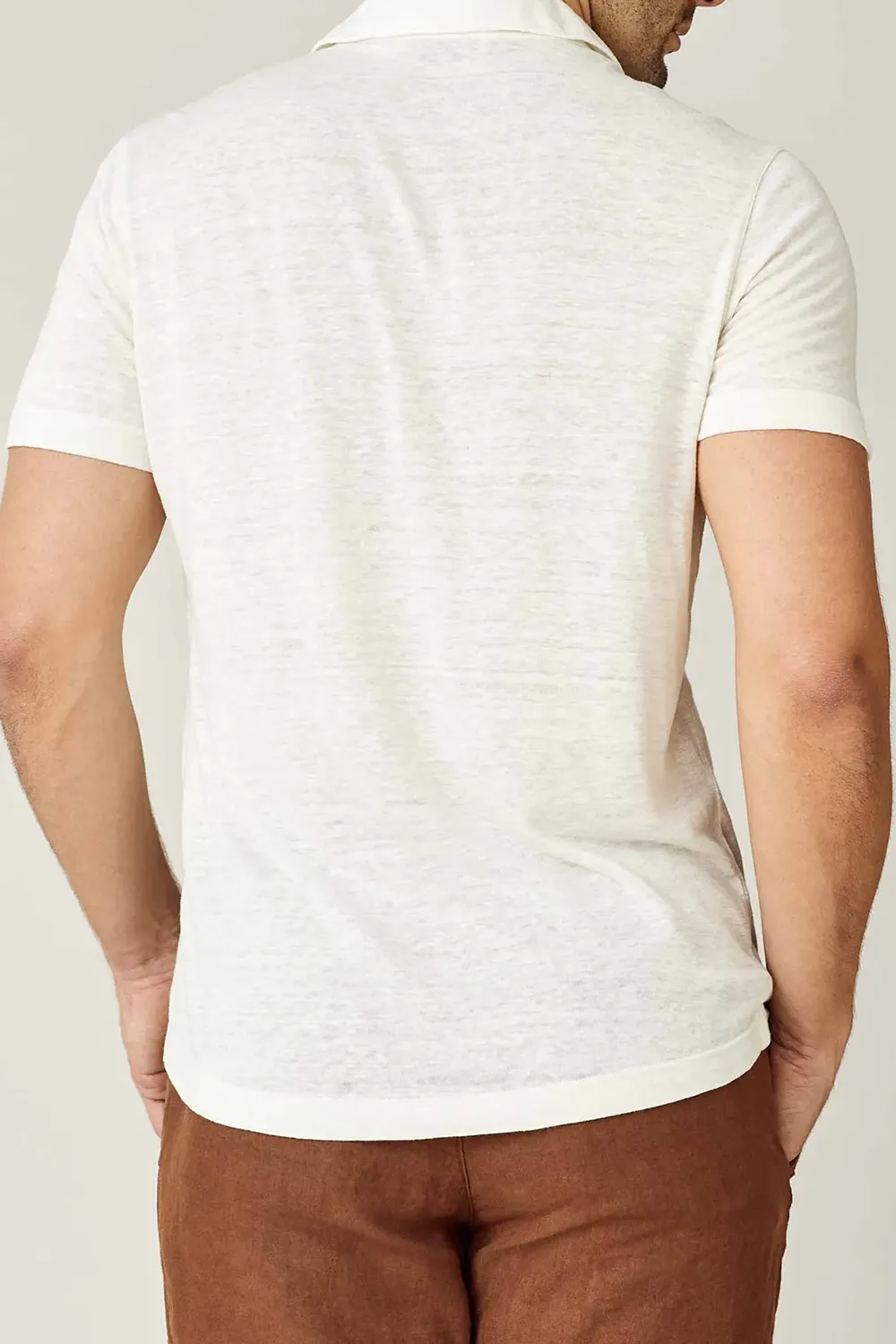 Breathable Polo Linen Jersey-Green