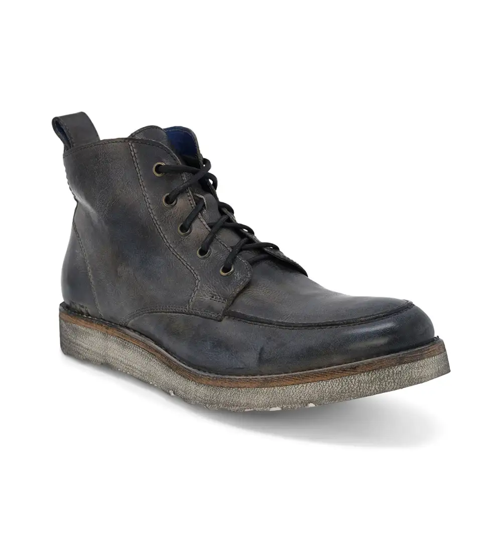 Apron-Toe Lace-Up Distressed Work Boots
