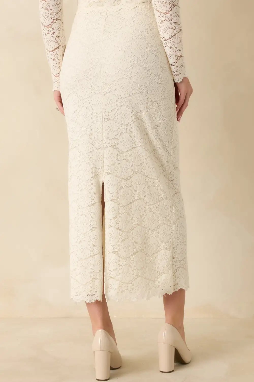 Cotton Spandex Midi Skirt