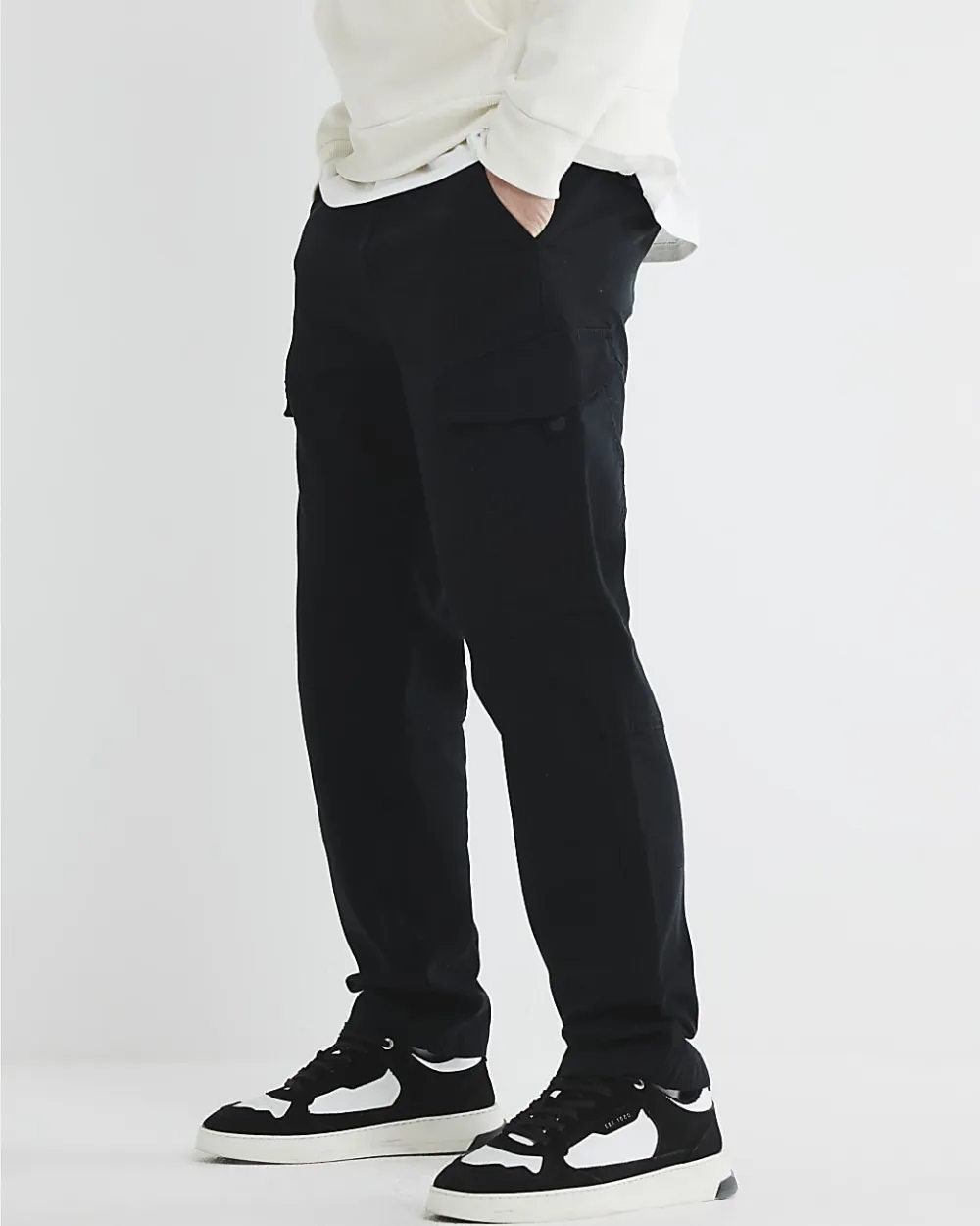 Men's Black Regular Multi-Pocket Overalls