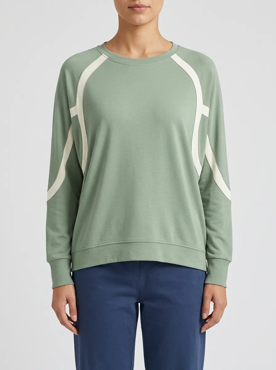 Women's Contrast Panel Raglan Sweatshirt