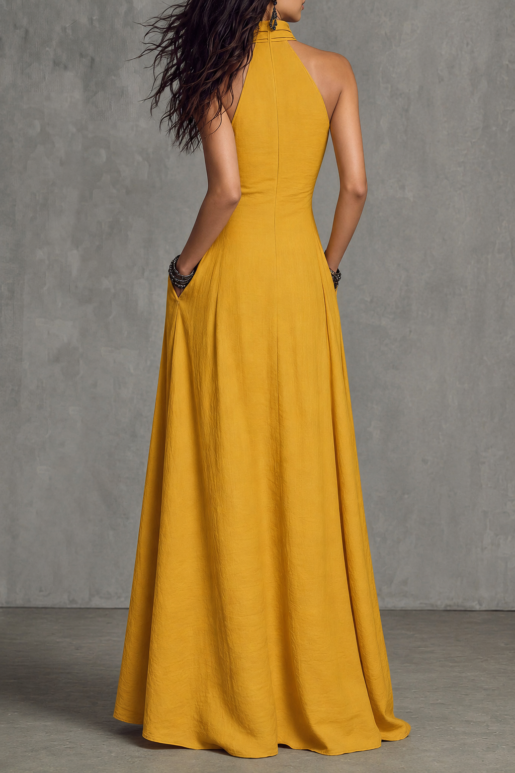 Classic Halter Neck Maxi Dress