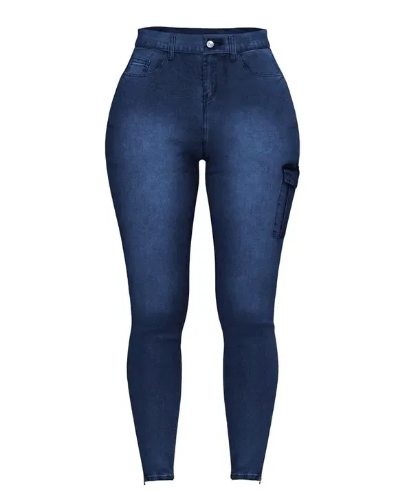 Flap Pocket Zipper Side Skinny Jeans