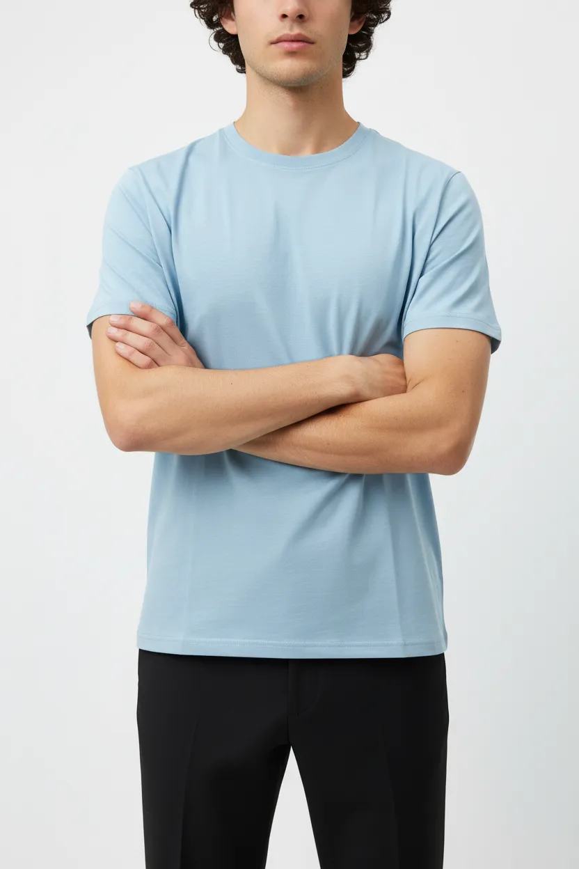 Refined Round Neck Cotton T-Shirt