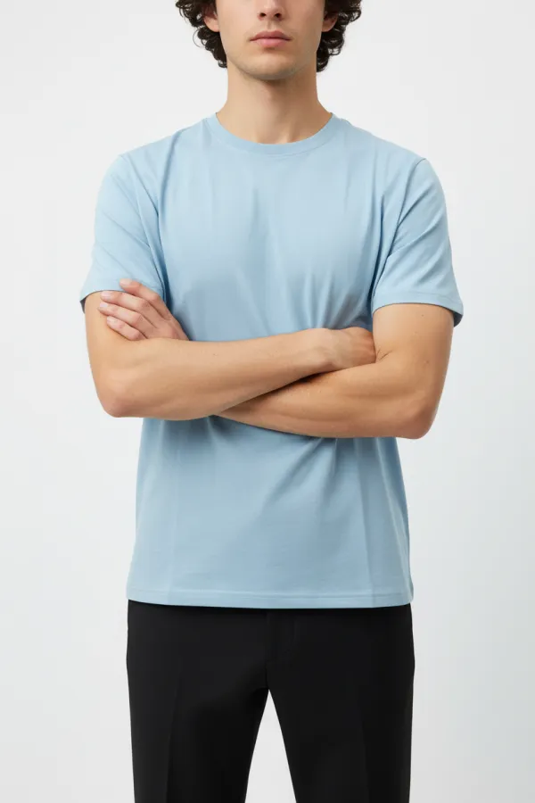 Refined Round Neck Cotton T-Shirt