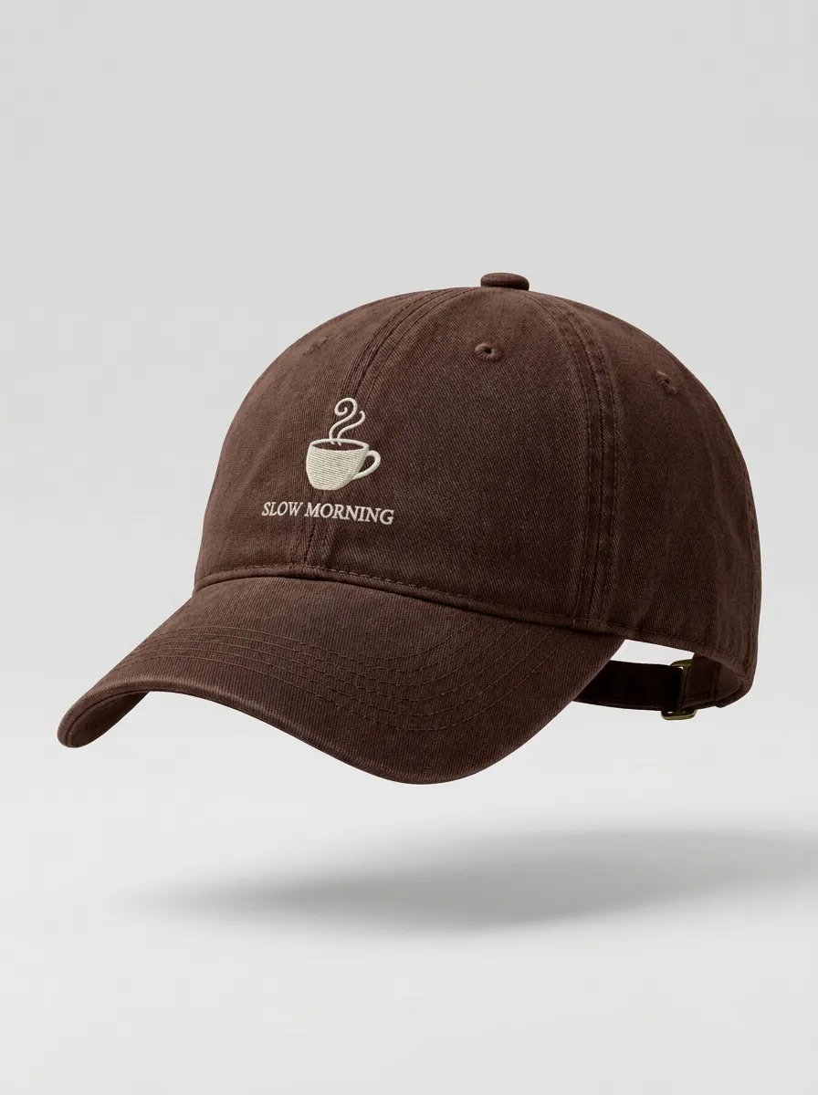 Modern Coffee-Lover Slow-Morning Printed Unisex Baseball Cap