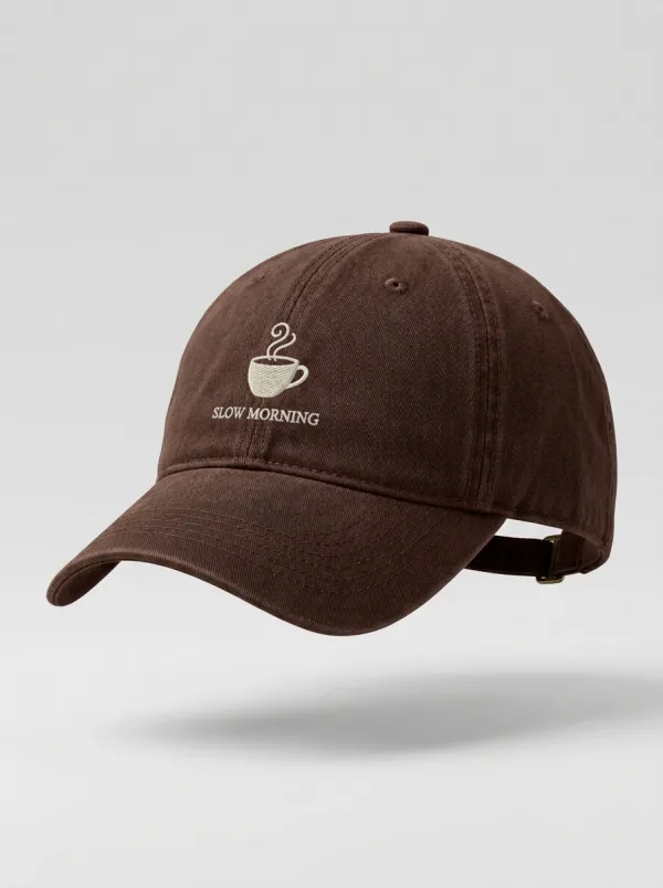 Modern Coffee-Lover Slow-Morning Printed Unisex Baseball Cap