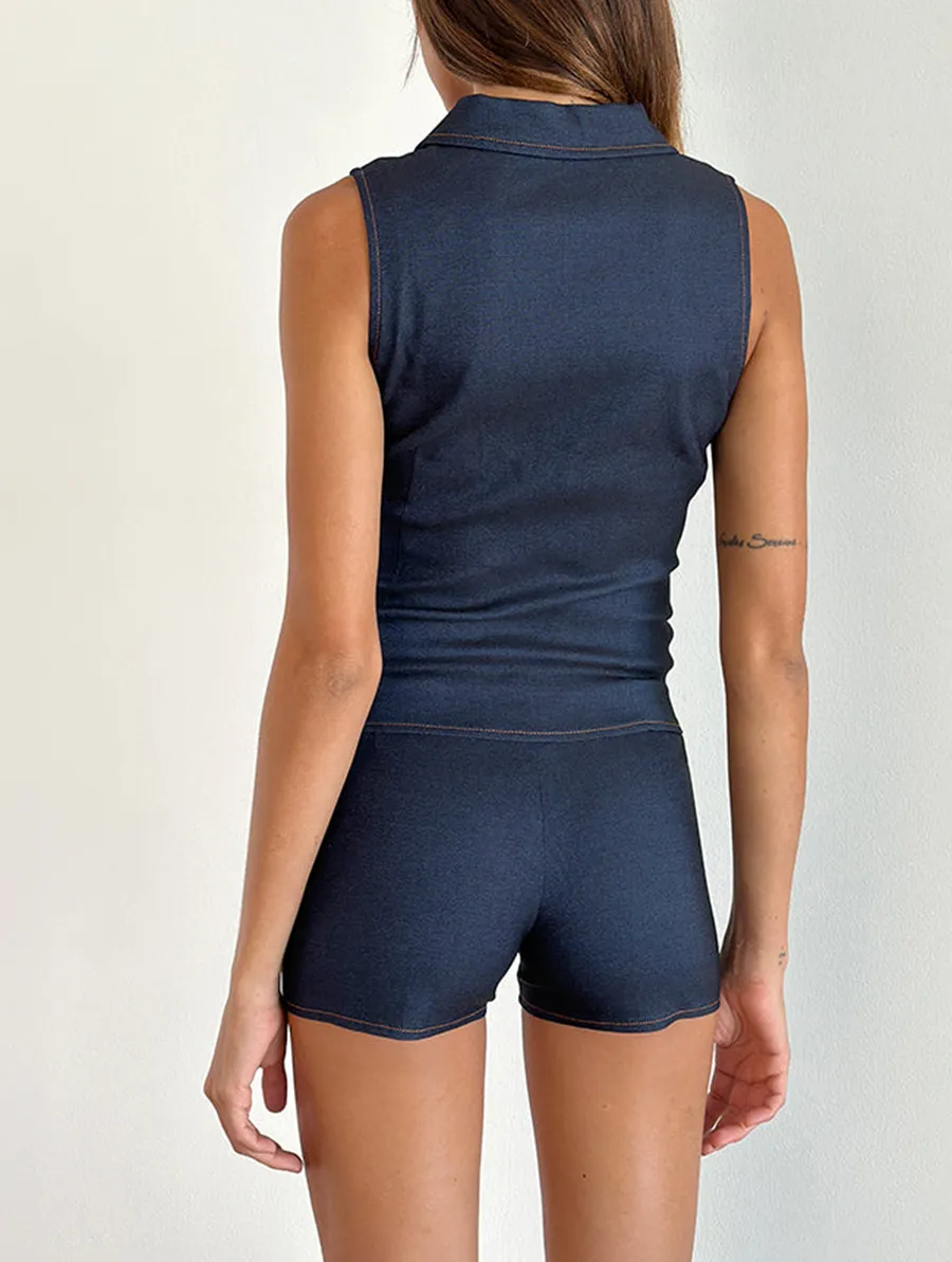 Hot Pants In Chambray Denim