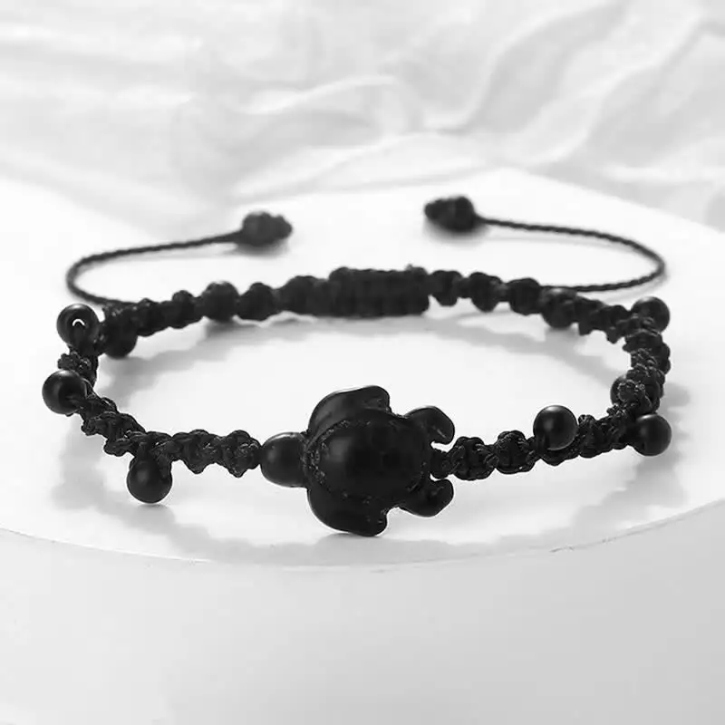 Turquoise Turtle Design Braided Rope Bracelet