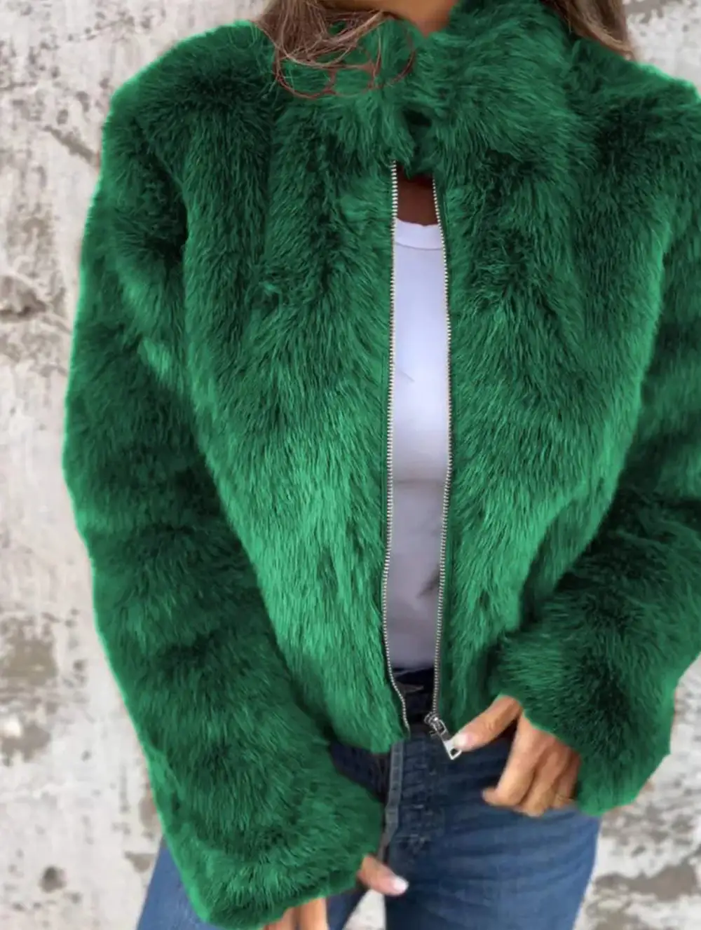 High Neck Zip Up Top Jacket