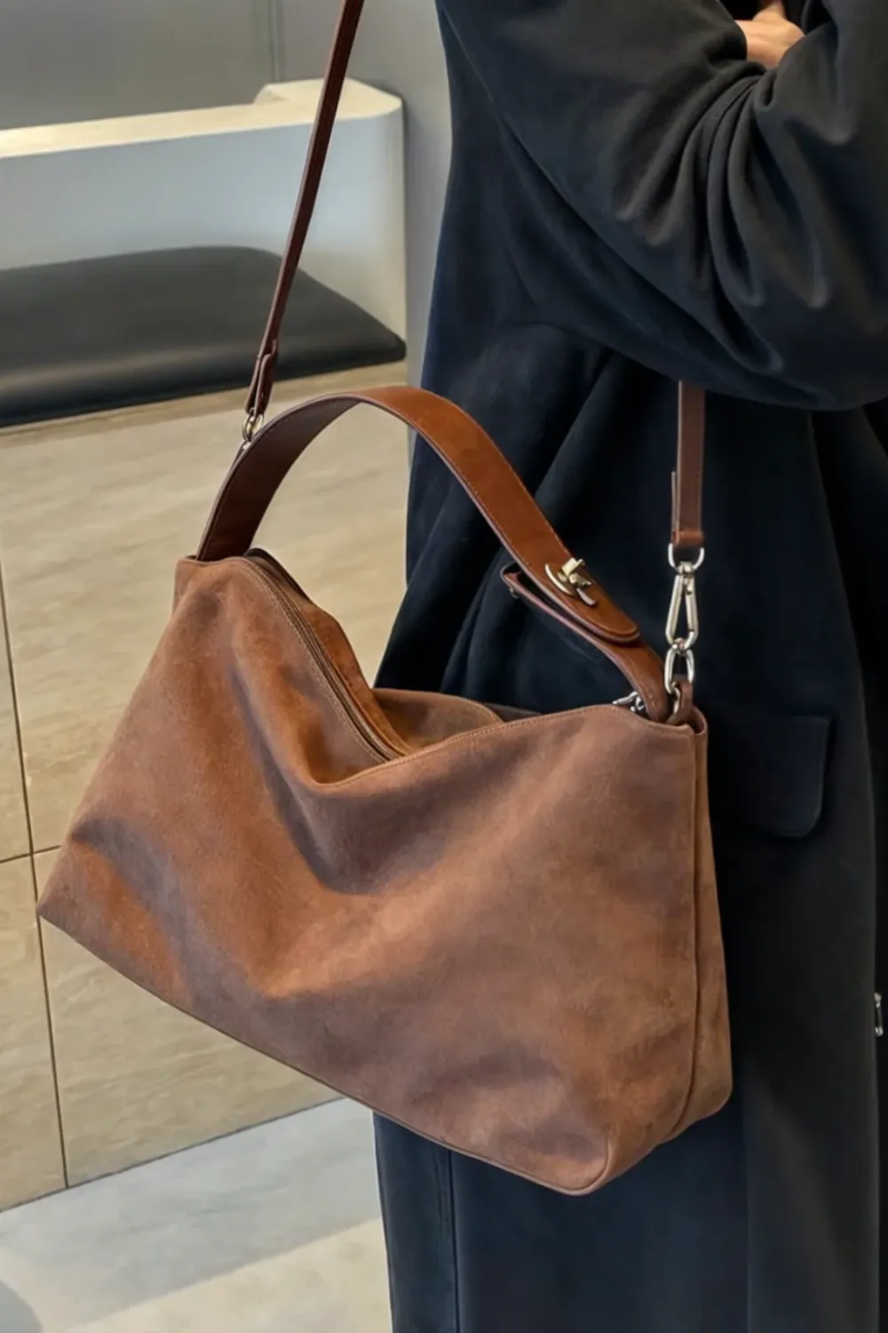 Suede Shoulder Bag