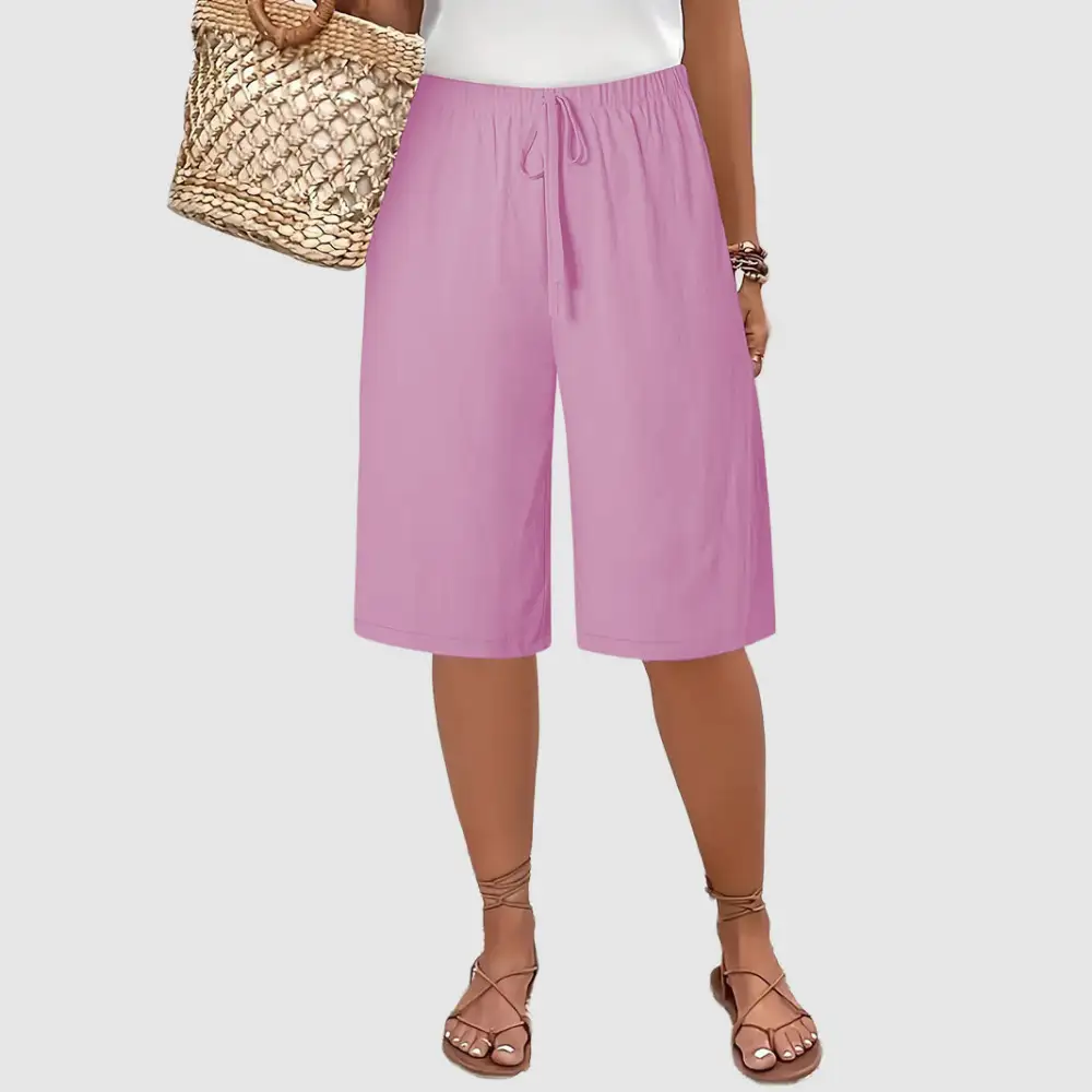 Women's Elastic Waist Casual Bermuda Shorts