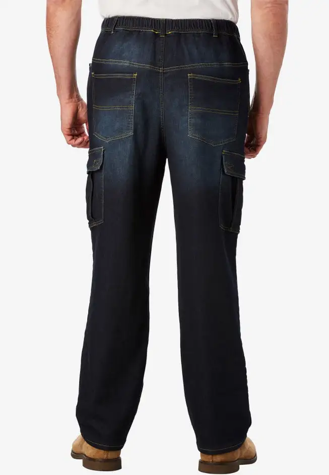 Relaxed Fit Cargo Denim Look Sweatpants
