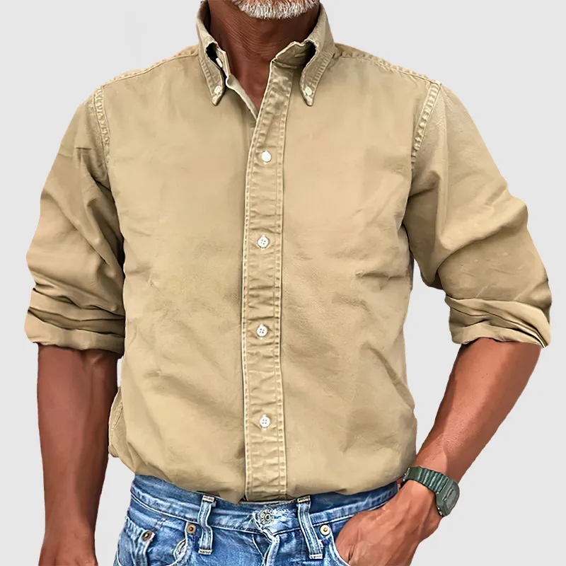 Garment Washed Long Sleeve Shirt