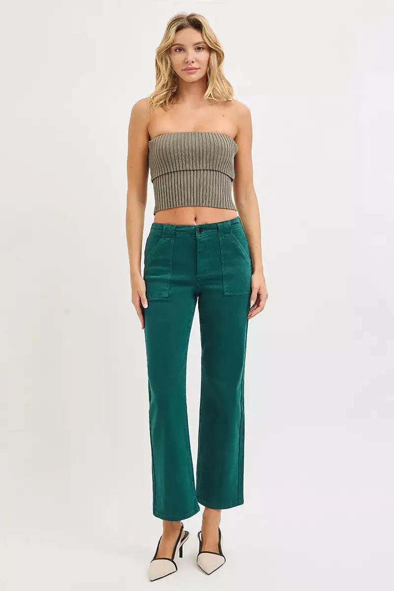 Everyday High Waist Flare Leg Pocketed Denim Jeans