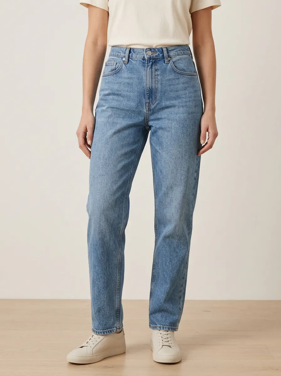 Relaxed High-Rise Casual Denim Jeans
