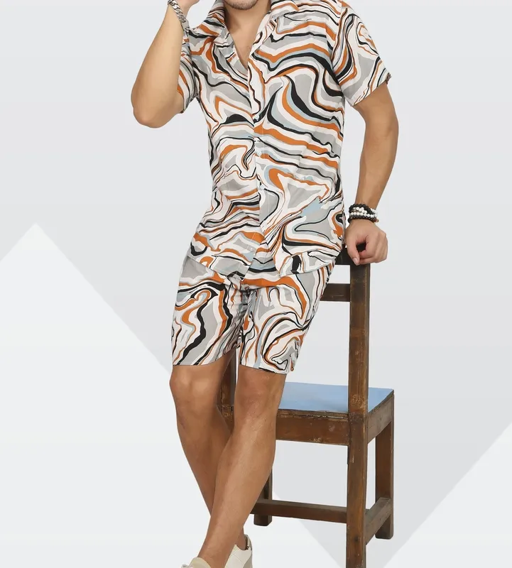 Grey Rayon Matching Set