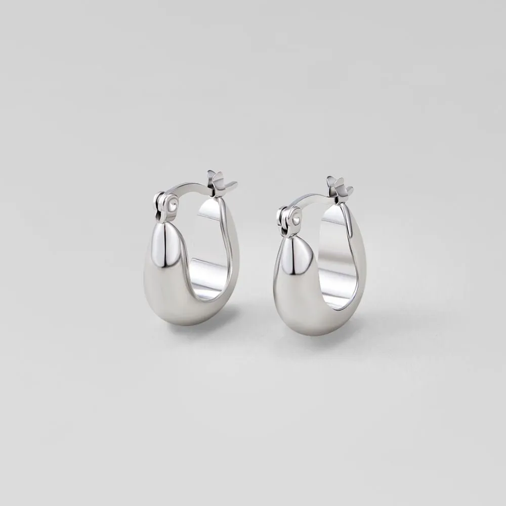 Stainless Steel Serenity Hoop Earrings