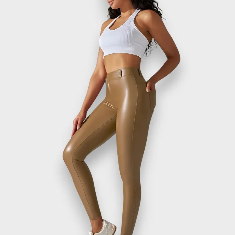 Faux Leather Shaping Leggings
