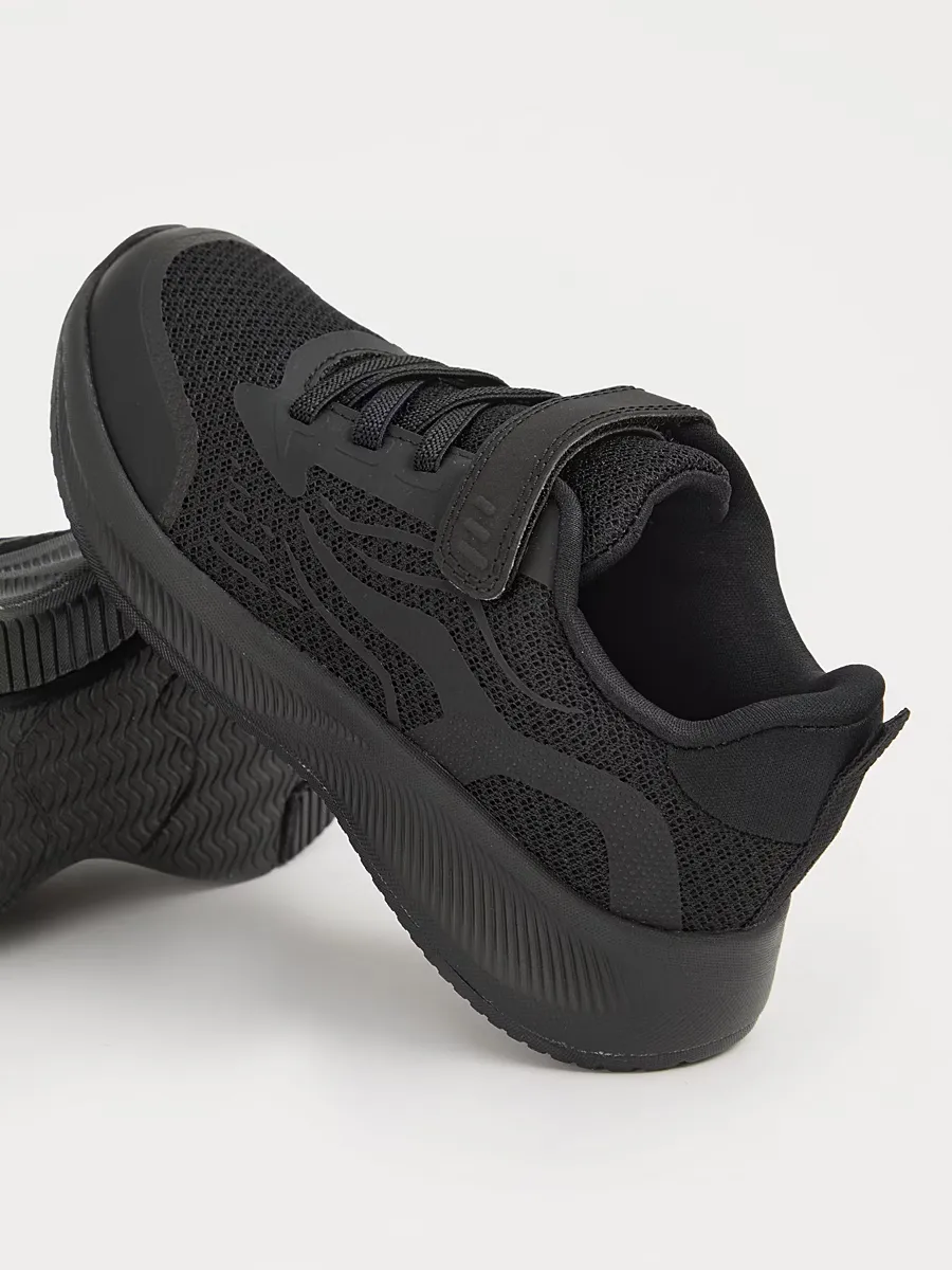 Black Mesh Single Strap Trainers