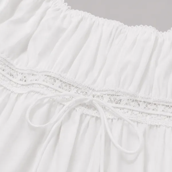 Lace-Trim Peplum Top