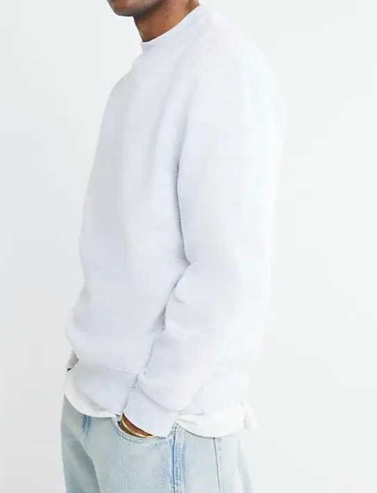 Men's Light Grey Round Neck Sweatshirt