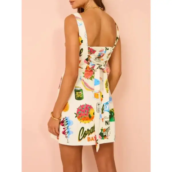 Square Neck Summer Mini Dress
