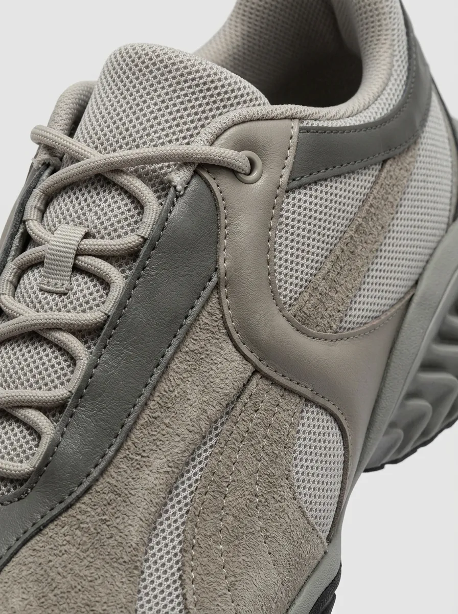 Unisex Sneaker Enthusiast Grey Suede Mesh