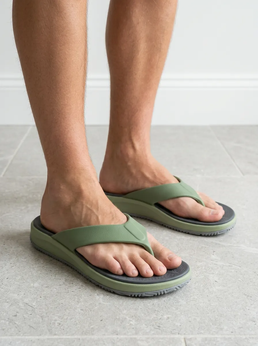 Men's Weekend Minimalist Solid Color Patterned Flip Flops