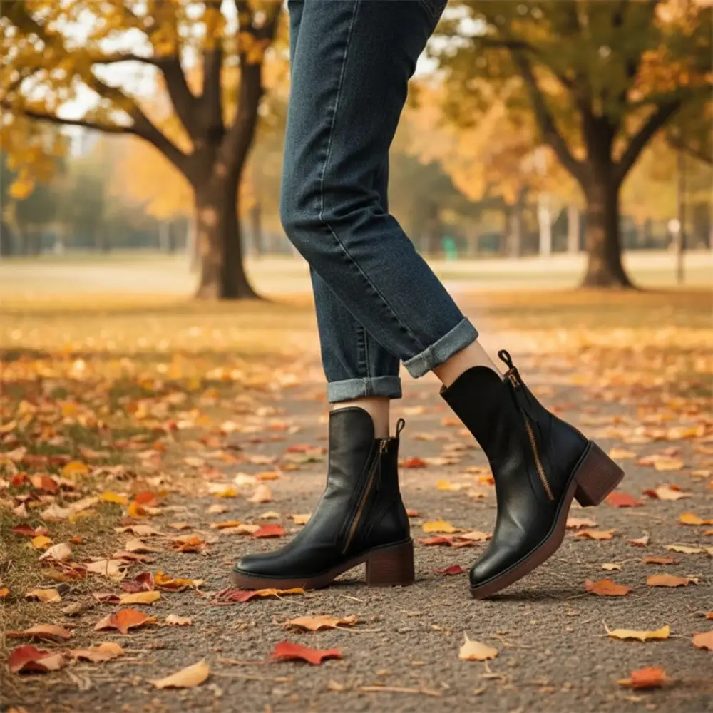  Block Heel Ankle Boots Apparel