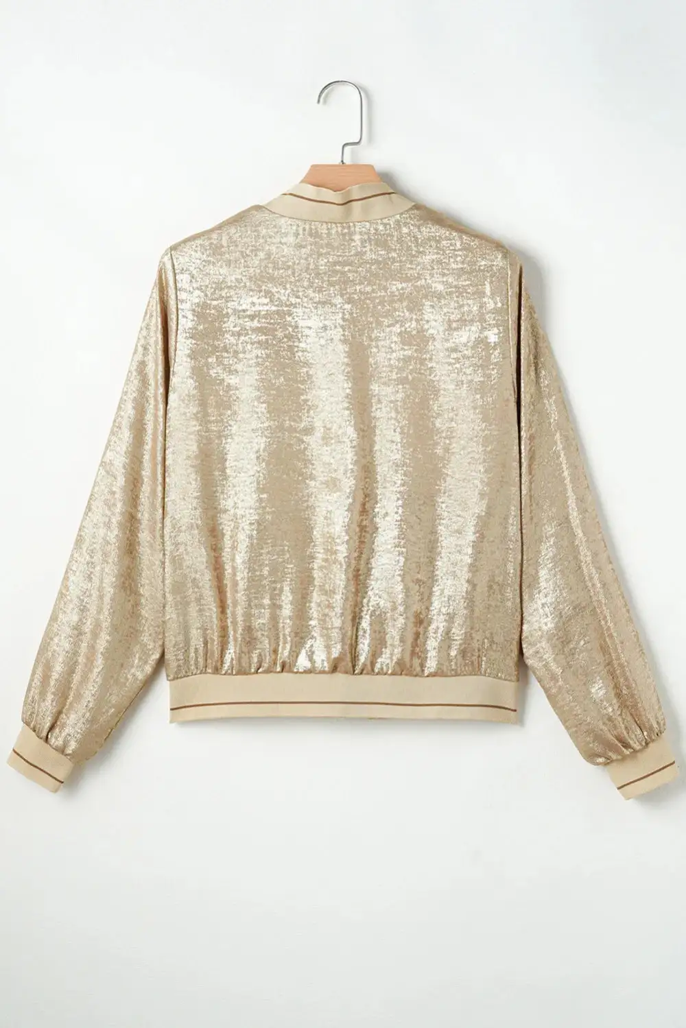 Zip-Up Collared Baseball-Collar Pocketed Jacket