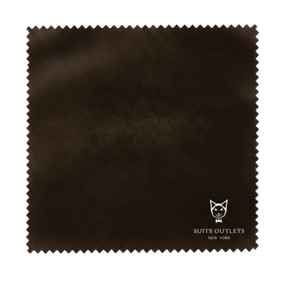 Brown Slim Fit Velvet Leather Solid Single Breasted Coat