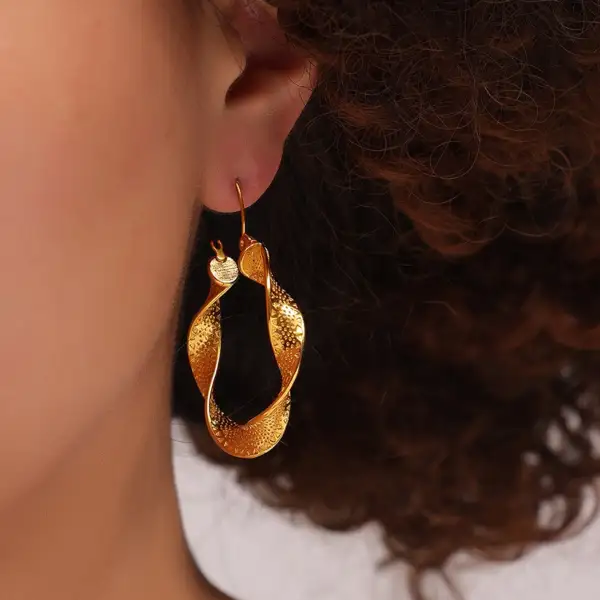 Twisted Titanium Steel Earrings