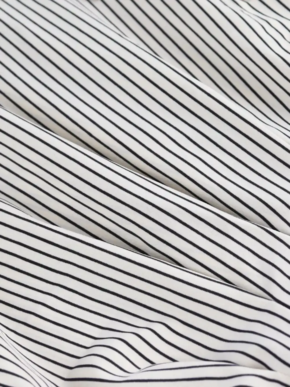 Cinched-Waist Striped Buttoned Shirt