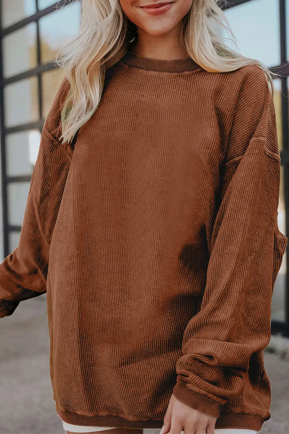Relaxed Ribbed Sweatshirt