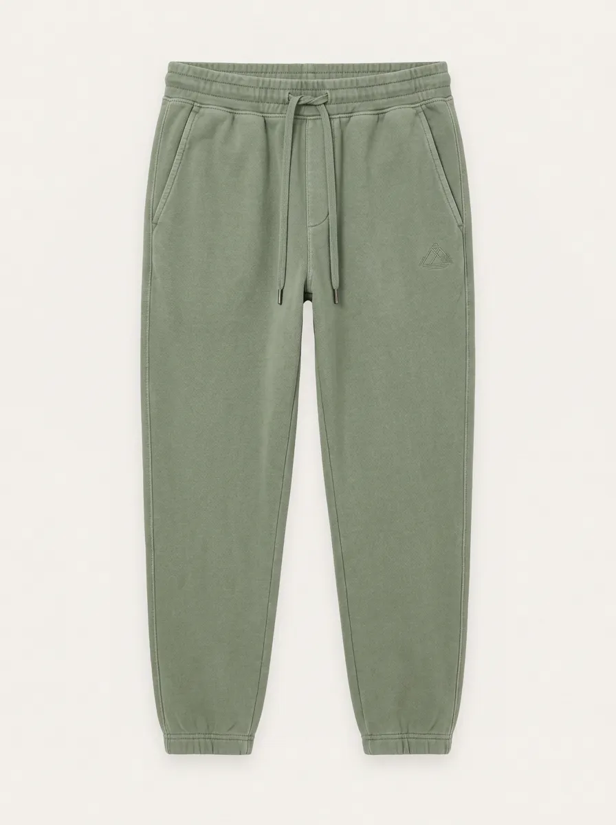 Unisex Outdoor Adventure Mountain Embroidered Washed Jogger Pants for Casual Wear
