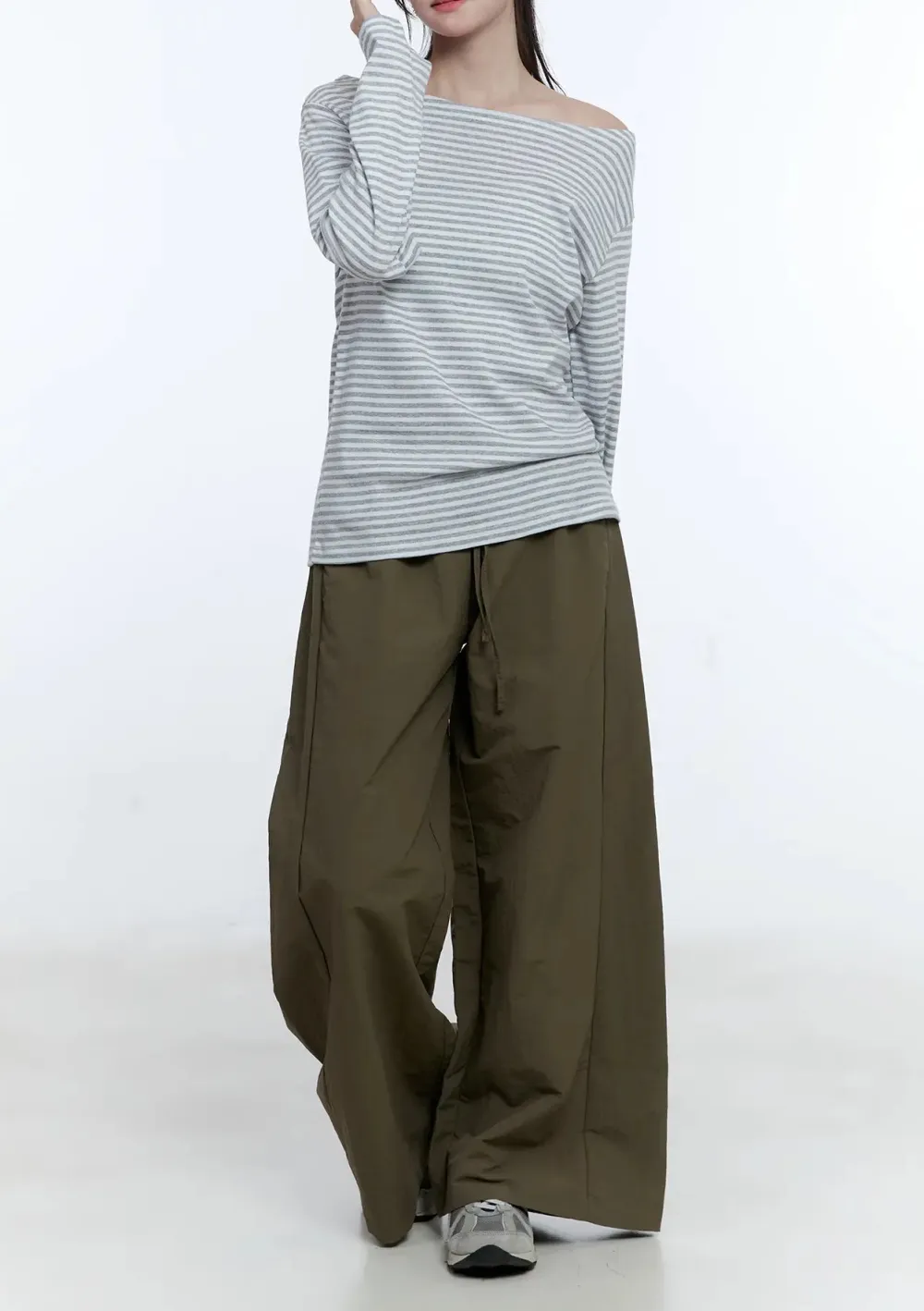 Wide Boat Neck Loose-Fit Top