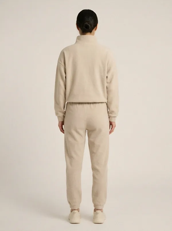Women's Mountain Embroidered Quarter-Zip Fleece Jogger Set