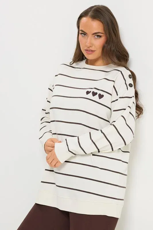Cream Stripe Sweatshirt