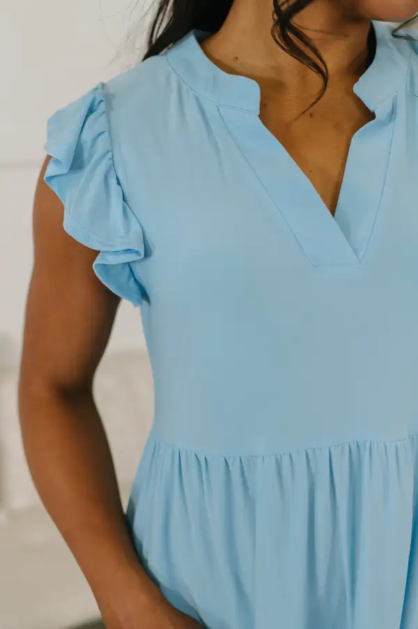 Light Flutter Sleeve Dress